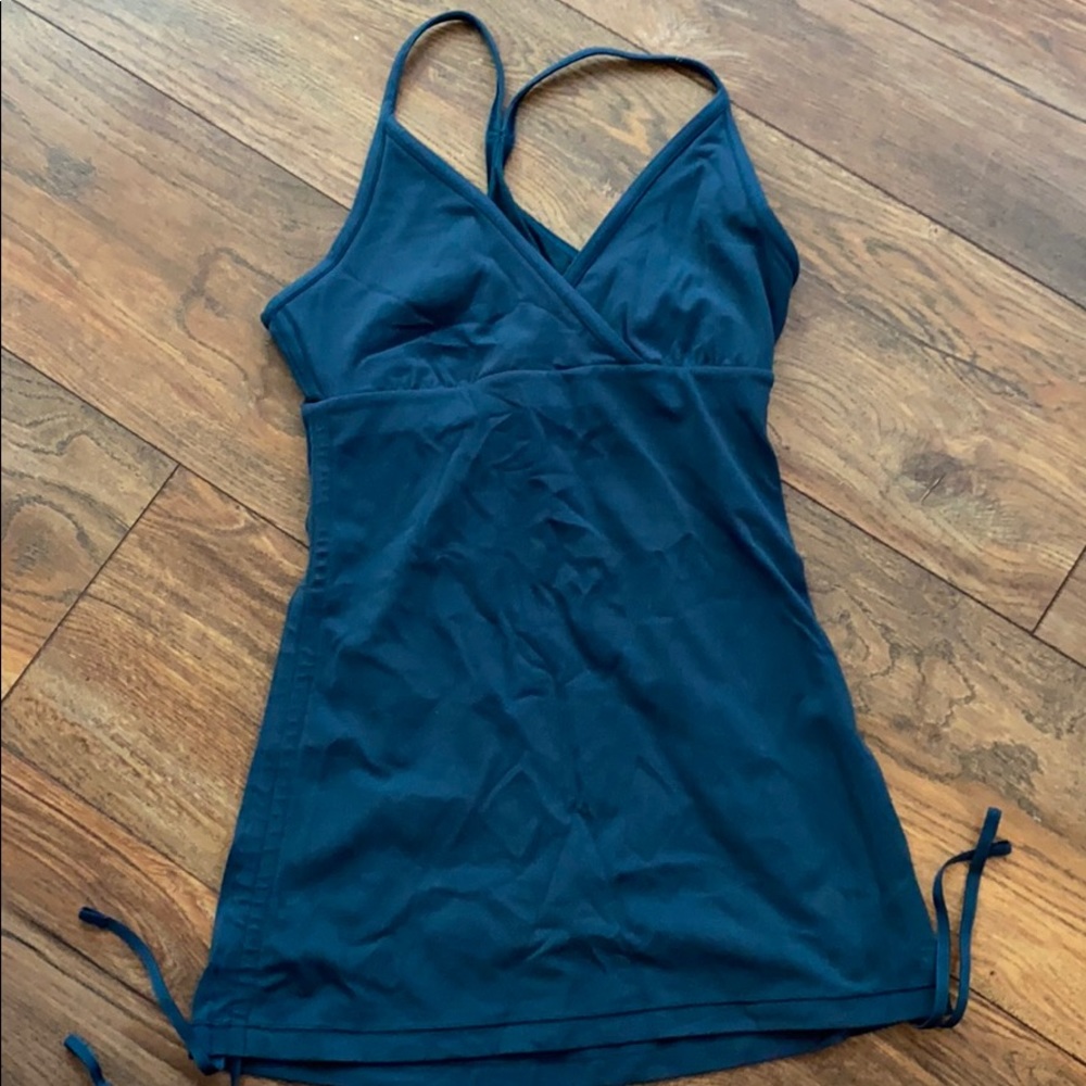 Blue lululemon shirt with ties on side
